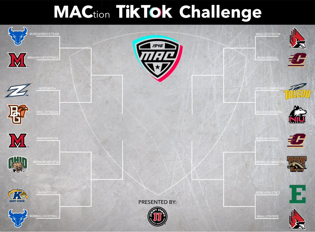 MACSports's tweet photo. The Stage is Set. 

Only question left is who will take home the MAC TikTok Challenge Championship, presented by @jimmyjohns!?

Stay tuned. Voting starts Monday! 

#MACtion 🏆 https://t.co/oKxAW7nNNa