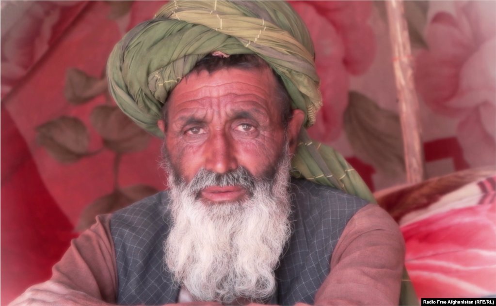 A displaced man in Badghis province wearing a green turban.