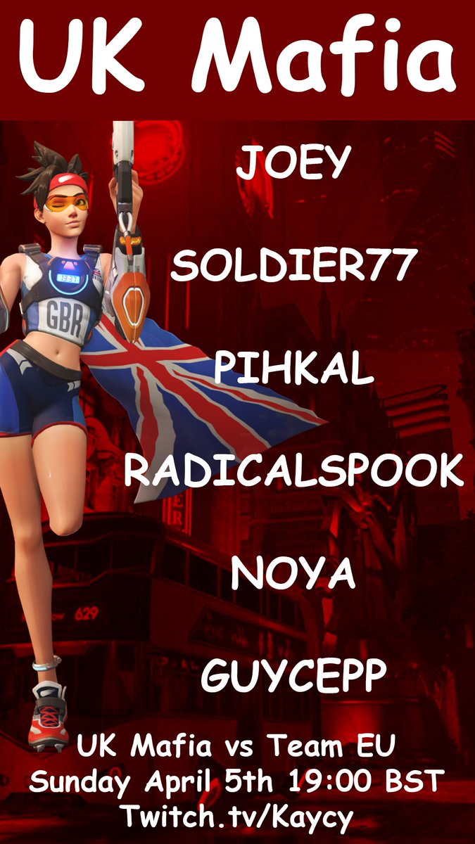 In the showmatch this weekend, here is our representatives for the UK.