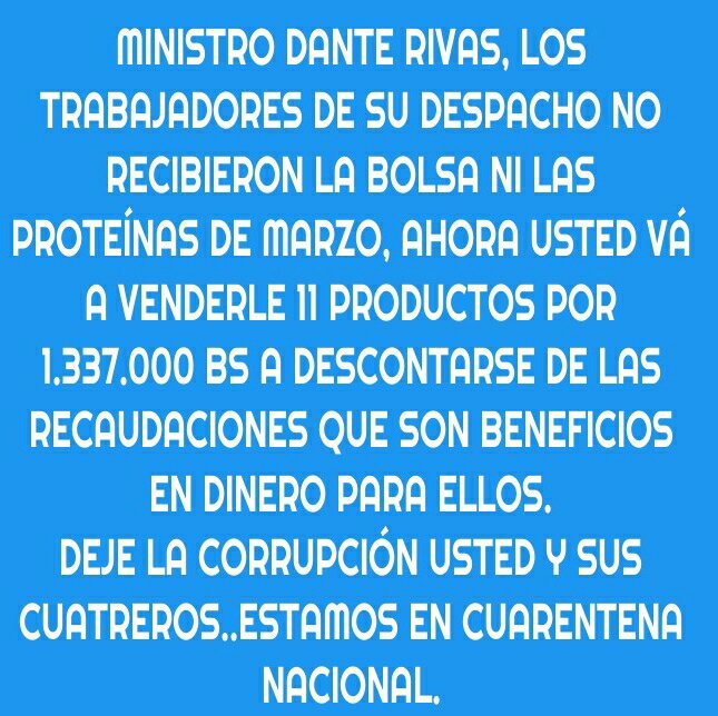 GarciaAnonimo's tweet photo. #3Mar  #CuarentenaColectivaSocial NO ha parado la corrupción. ojo pdte @NicolasMadur0 @DanteRivasQ @DrodriguezVen @jorgerpsuv @TareckPSUV @psuvaristobulo @LealTelleria https://t.co/rZfMzi4eaU