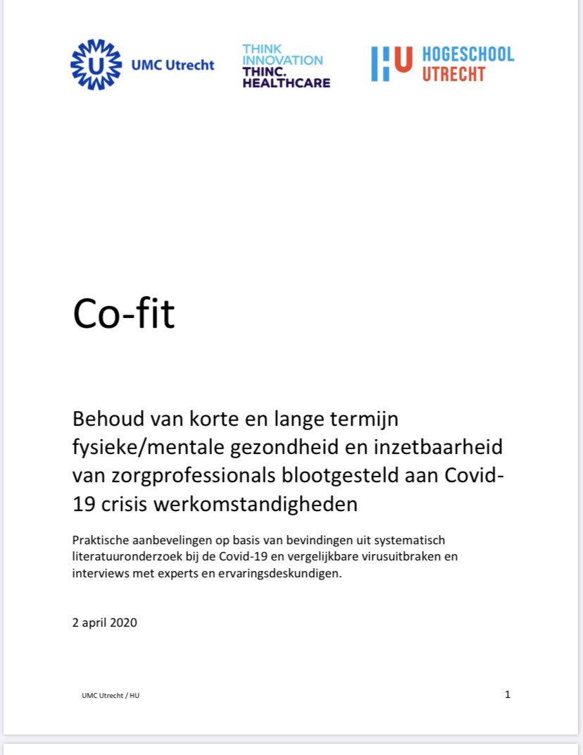 LindaC_Smit's tweet photo. Aanbevelingen voor behoud fysieke en mentale gezondheid van onze zorgprofessionals. Zorg voor onze professionals!!   https://t.co/y9T0g996Ed @JDPoortV @Jtrappenburg @NBleijenberg @tenCateD1 @ewoudschuit @l_schoonhoven  @UMCUtrecht @HU_Utrecht @THINChealthcare #covid19 https://t.co/v0IclGOEgO