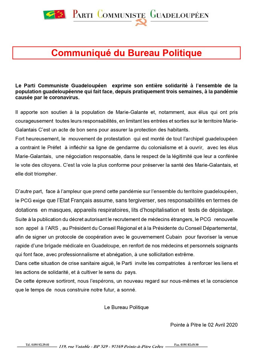 PCG Parti Communiste Guadeloupéen tweet media