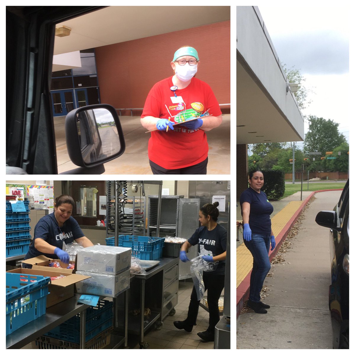 Darin4PublicEd's tweet photo. It’s time to join @nokidhungry and #ThankAHungerHero. The heroes in this picture are a small sample of the nearly 200 @PowerUpCafe staff members who give it their all everyday for our kids and community during this uncertain time. I am proud to be on their team. #CFISDspirit https://t.co/fcJZ4monX1