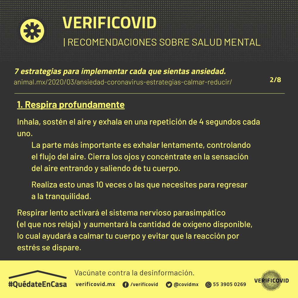 covidmx's tweet photo. ¿Cómo podemos lidiar con la ansiedad por #Covid_19? 😣

César, @cesargalicia_, parte de nuestro equipo de salud, nos comparte 7 estrategias para esta contigencia: https://t.co/wJFpM4JuQf