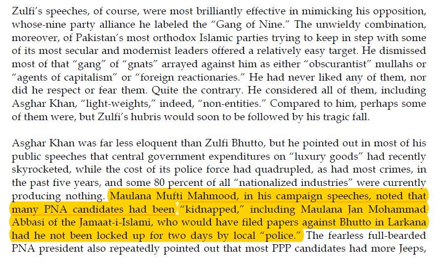 In all fairness, ZAB was winning the 1977 elections, but he wanted a 2/3rd majority to change the constitution to the presidential system.He rigged 1977 elections, had he only been less greedy or insecure, he would most likely have won a majority, even if not 2/3rd.