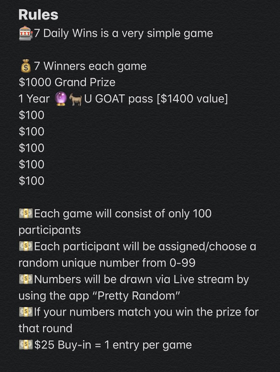 7DailyWins's tweet photo. Simple game big 💵rewards

Read Game Rules ⬇️ https://t.co/Ru8Q3AhsWa