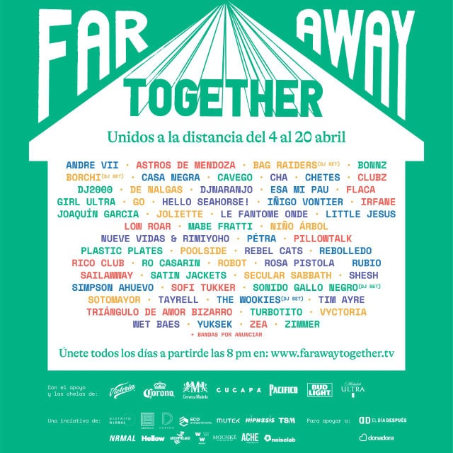 FILTERMexico's tweet image. Los creadores de @Bahidora, @NRMAL, @HipnosisMX, @MUTEK_MX, #CMDFest y @CeremoniaFest se unieron para lanzar Far Away Together, un festival en línea para la cuarentena: bit.ly/3bPzBOE