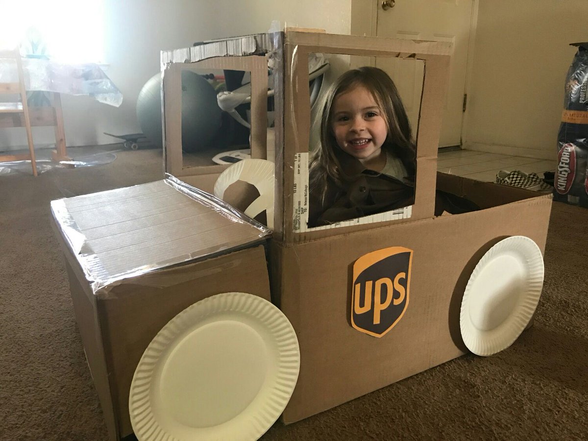A #UPSerShoutOut to Lathrop CA driver Shawn for sharing this adorable pic of his daughter who dressed up like her dad. Thank you to Shawn &amp; all essential #UPSers who are working to provide for our communities during these difficult times. ❤️ #ThanksForDelivering @upslathroppkg