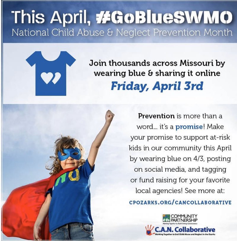 Fogle4MO's tweet photo. April is Child Abuse Prevention Month and we are so lucky to have amazing community partners who work tirelessly to protect our kiddos. A special thank you to @isabelshousesgf who holds a special place in my heart. #goblueswmo https://t.co/WTUtTJ7znX