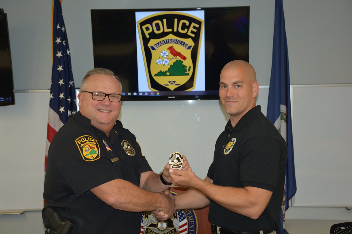 PDMartinsville's tweet photo. We are very excited to announce Martinsville’s newest police officers, Trishia Elgin &amp; Logan Bowman. Both have been with MPD since Nov as recruits. Their hard work has resulted in their advancing to the next stage of their career by taking the oath of office and being sworn in. https://t.co/Uz4ZZW8G4a