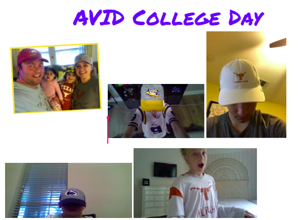 Showing off our college spirit from home! 🧢#CRMSAVID #LISDEagles