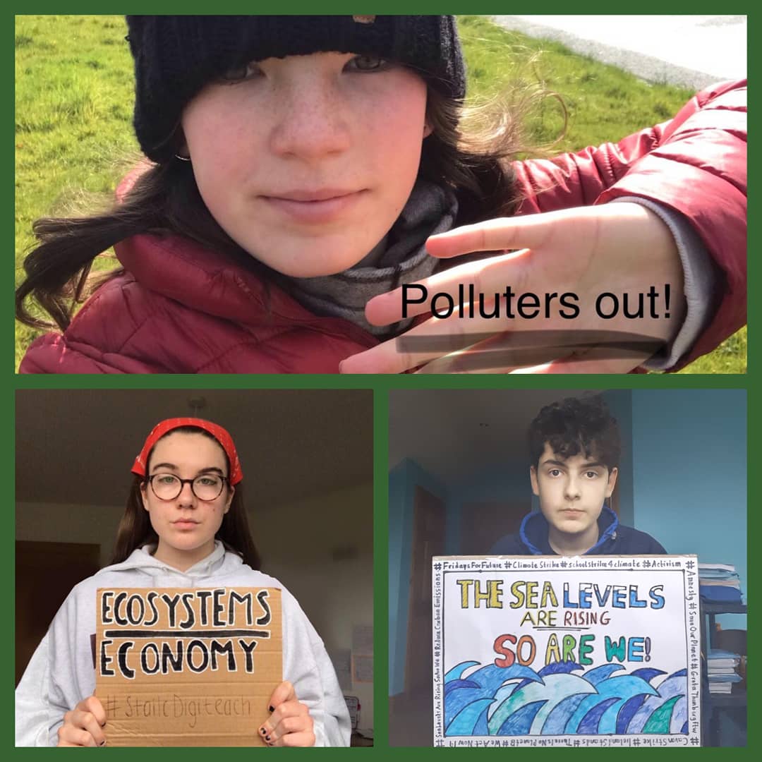 FFFCavan's tweet photo. Week 2 - We can not go out and strike because of COVID-19 - so we joined the #climatestrikeonline. You can join by using that hashtags #digitalstrike #stailcdigiteach #stailcaeráide. 🌏🤗

#fridaysforfuture #climatestrike #coronavirus #ireland #teamtrees #climateaction #noplanetb https://t.co/o8DvkZJzPb
