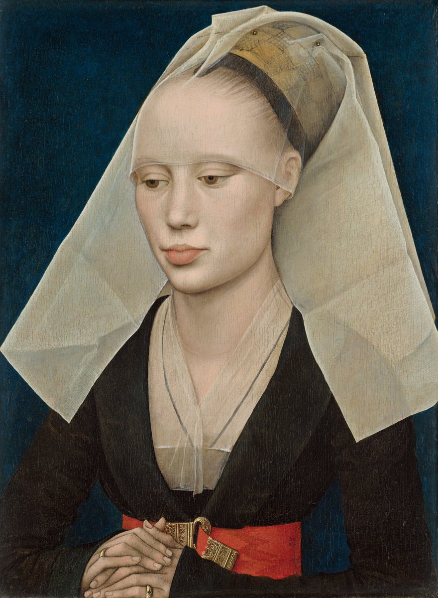 The downcast eyes, the firmly set lips, and the tense fingers reflect this woman& #39;s mental concentration and together with the formality of her costume and pose, present an image of passionate austerity.Read more about the portrait:  https://go.usa.gov/xvgaT&quo...