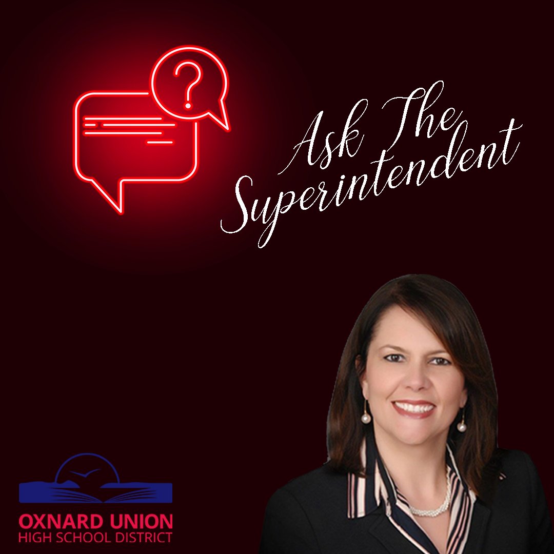 OxnardUnion's tweet photo. Have a question for OUHSD Superintendent, Penelope DeLeon? Send it to us using the form on this page https://t.co/fRvK4vfvSG. 

Then, tune in every Thursday when we post answers to address the major concerns of our parents and community members. https://t.co/sP64uPz6DJ