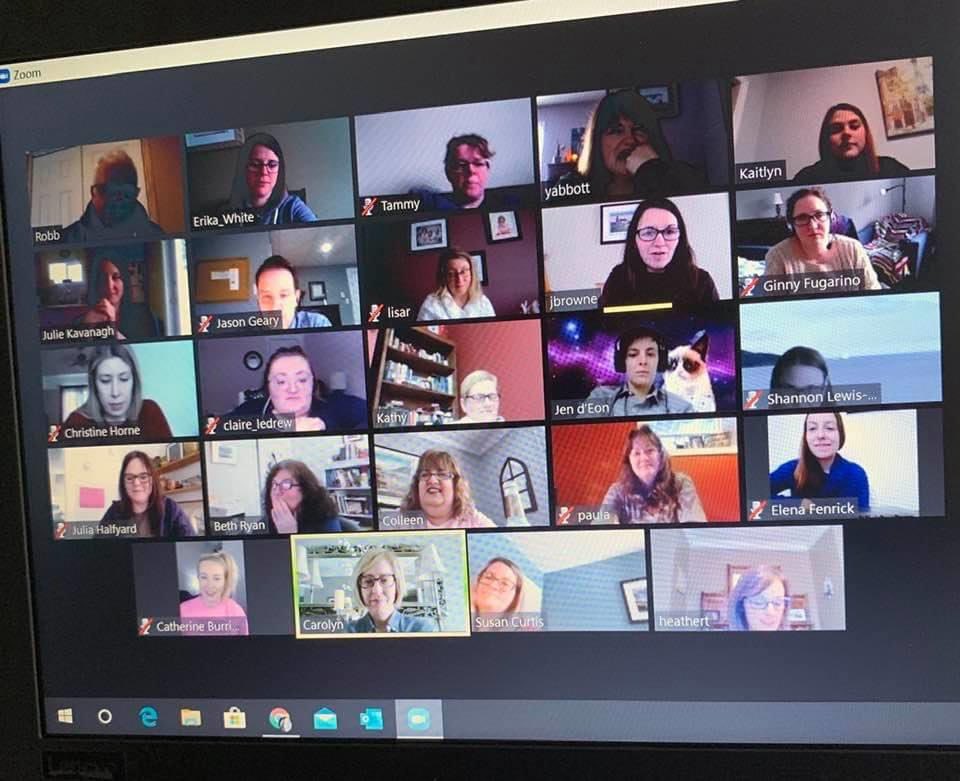 JenBrowneNL's tweet photo. A Student Life meet up was a great way to end the week! So great to “see” so many of the amazing staff who have been working so hard to support @MUN_Students!  Thanks @boewhite for snapping this pic. #teamwork #studentlife https://t.co/Tpd2K85ljQ