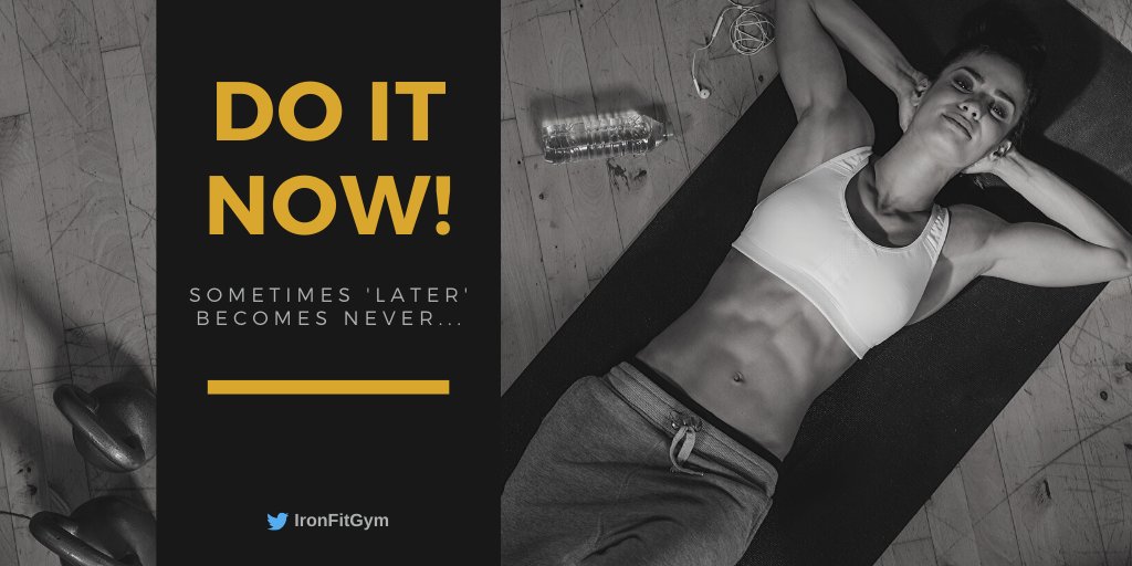 IronFitGym's tweet photo. Later isn't an option at Iron Fit Gym! Become a member today! https://t.co/UXscCDUqFj #fitness #fitnesstips #fitnessmotivation #personaltrainer #membership https://t.co/6LWzCP6djG