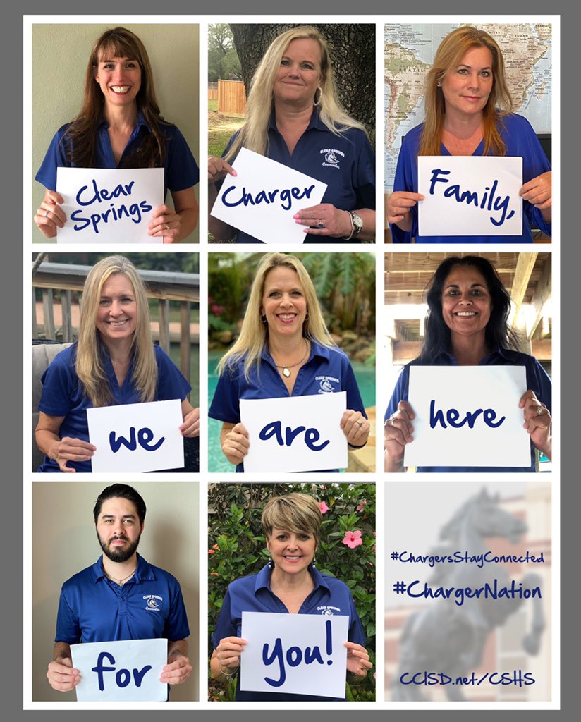 Our amazing counselors want to remind the Chargers, we are here for you! #ChargersStayConnected #ChargerNation