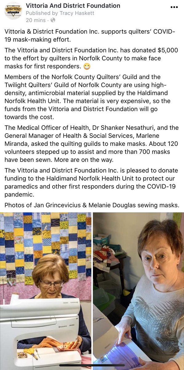 VittoriaOnt's tweet photo. Check this out! The community of Vittoria steps up the plate again. 

#COVID19 #NorfolkCounty 

@Simcoe_Reformer @PortRowanGN @PDMapleLeaf @NorfolkCountyCA @HNHealthUnit @AmyFor6 @Tominward1 @talk2kimhuffman @myFM989 https://t.co/CVr8ltCxc4