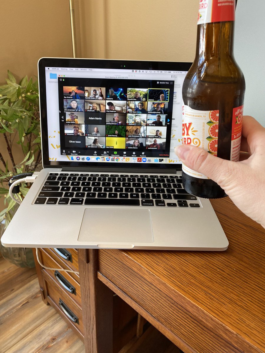bushelpowered's tweet photo. Cheers to a virtual team happy hour to cap off the week! We might all be apart right now but we’re still #TeamBushel. #PoweredByBushel https://t.co/Fz3q2g5N3f