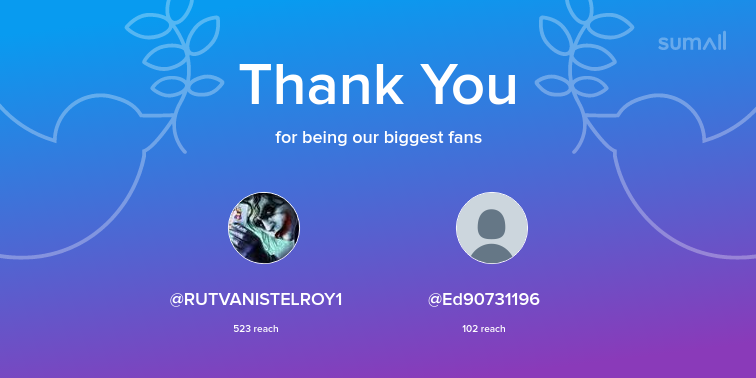 pamelasanchezfa's tweet photo. Our biggest fans this week: RUTVANISTELROY1, Ed90731196. Thank you! via https://t.co/6xTXvK84WX https://t.co/CvEjVzAlP4