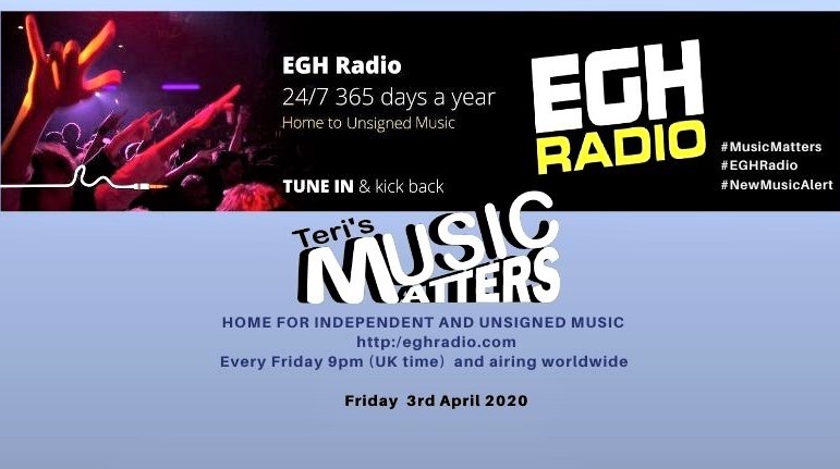 Thank you for listening to @EGHRadio Teri's #MusicMatters
Hope you enjoyed it as much as I did!
Don't forget to check all artists/bands featured;
@_innerlove
When It's Dark Out 
@HappyFreuds
@AlMosesOfficial
@waltzawayband
@IFightFail 
@nickhoweuk
 
Info: facebook.com/MusicMattersWi…