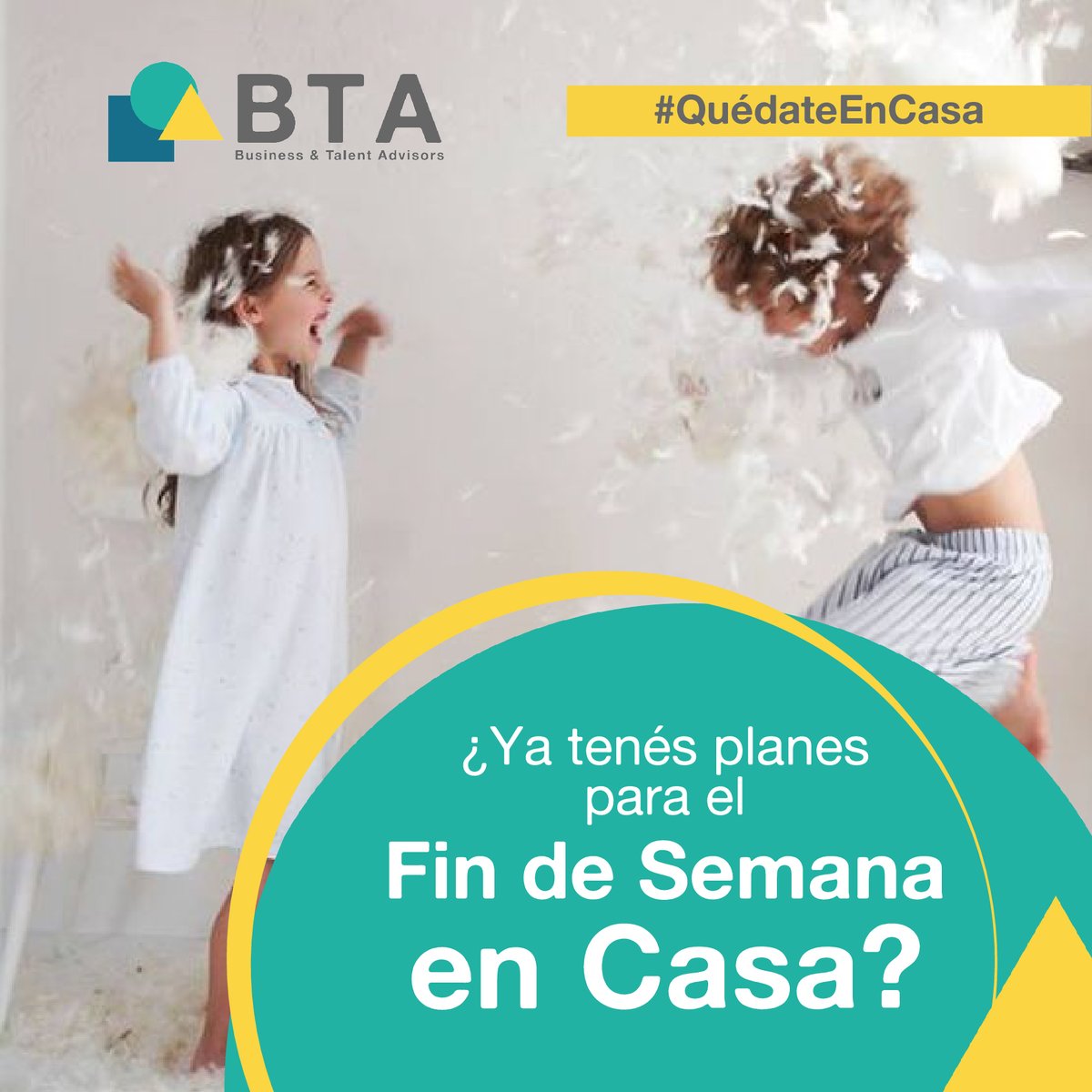 TalentBta's tweet image. #QuedateEnCasa 
¿Planes para el finde?
Guerra de almohadas, Jardinería, Yoga, Ordenar-Ordenar-Ordenar, Clases de baile, Juegos de mesa
🍃🧘🏻‍♂️🧘🏽‍♀️💃🏽 🕺🏽🎲 🧩 ♟ 

#BTA #BusinessTalentAdvisors #BTATalentAcquisition #BTAVentureBuilder #BTABusinessAdvisors