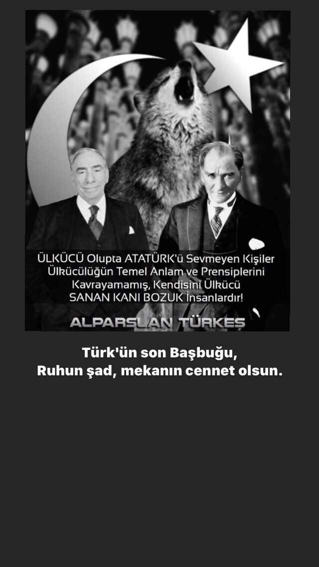 Türk'ün son Başbuğu, 
Ruhun şad, mekanın cennet olsun. 
#AlparslanTürkeş