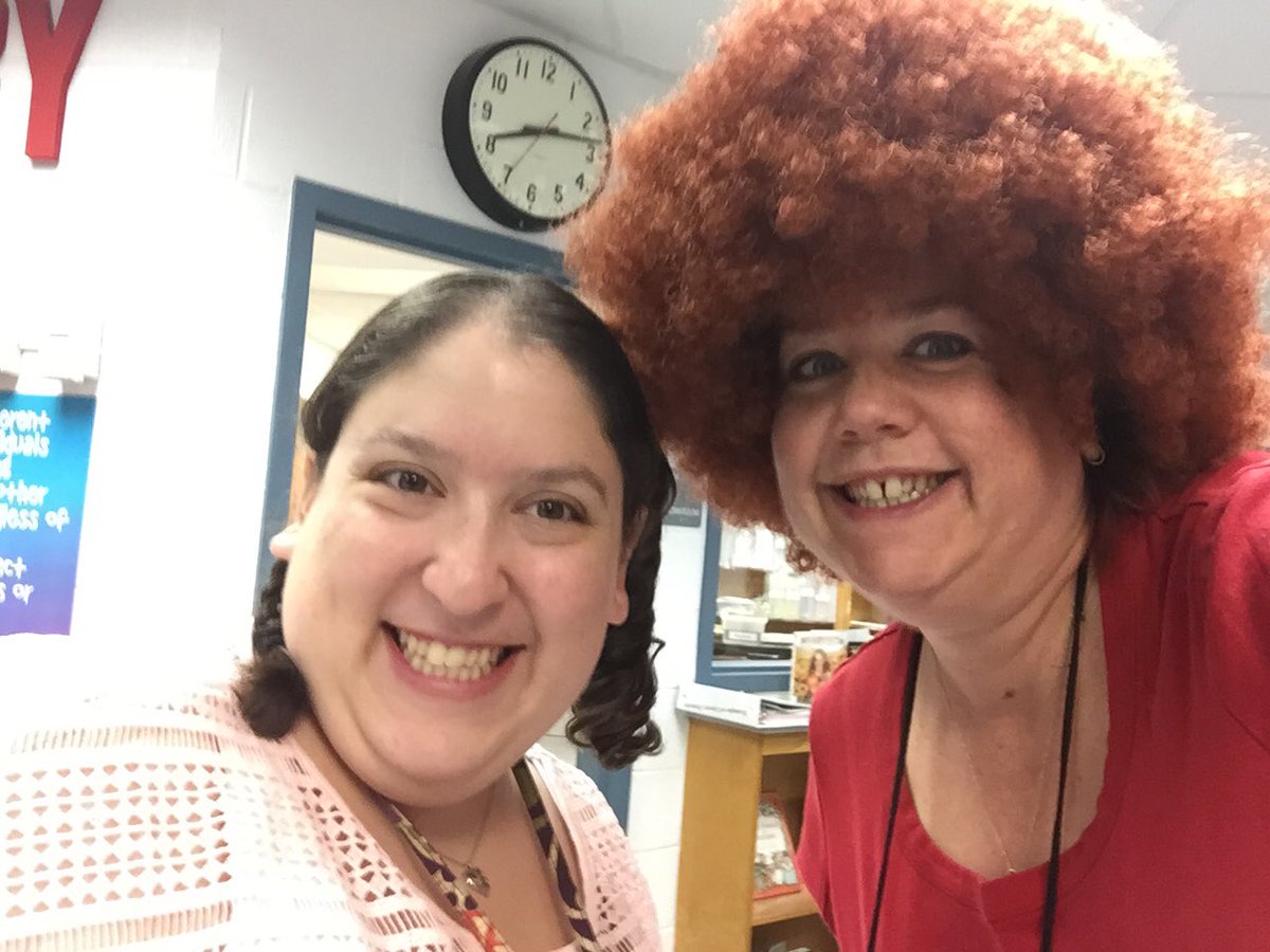 Mrs. Zamudio (@parklawnlibrary) on Twitter photo Happy crazy hair day <a href="/ParklawnFCPS/">Parklawn Elementary</a>! Here’s a #FlashbackFriday photo of <a href="/ParklawnTech/">Marian Martin</a> and me from 2016. My hair is too short to do these styles now. Why do one pony tail when you can do three?! Happy crazy hair day <a href="/ParklawnFCPS/">Parklawn Elementary</a>! Here’s a #FlashbackFriday photo of <a href="/ParklawnTech/">Marian Martin</a> and me from 2016. My hair is too short to do these styles now. Why do one pony tail when you can do three?!