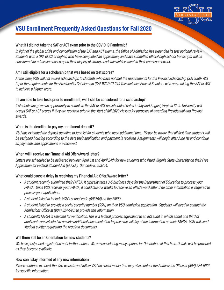 VSU Admissions tweet media