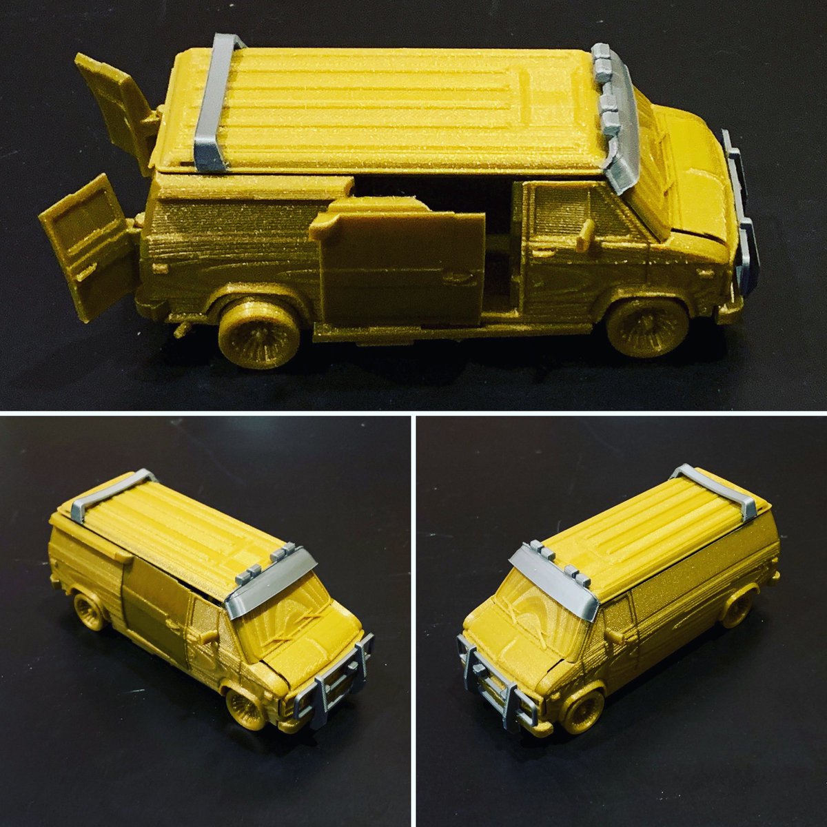 MakerWiz's tweet photo. Foldable Van - GV with Special Parts. Soon we will need a van this size to help transport all the PPE we are making for the hospitals! #3dmodel @fab_365 #3dprinting @josefprusa #goldpla @fillamentum #automobile #van #ppe #delivery #makersgonnamake https://t.co/D1BTcNNDJ8