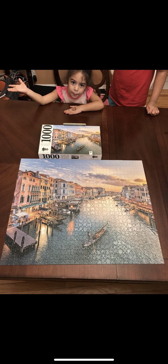 LioMorreale's tweet photo. Leah and her family love puzzles! It took lots of persistence and patience, not to mention teamwork to put together this 1,000 piece puzzle. @WheelerAvenue https://t.co/TWWAI0yuQE