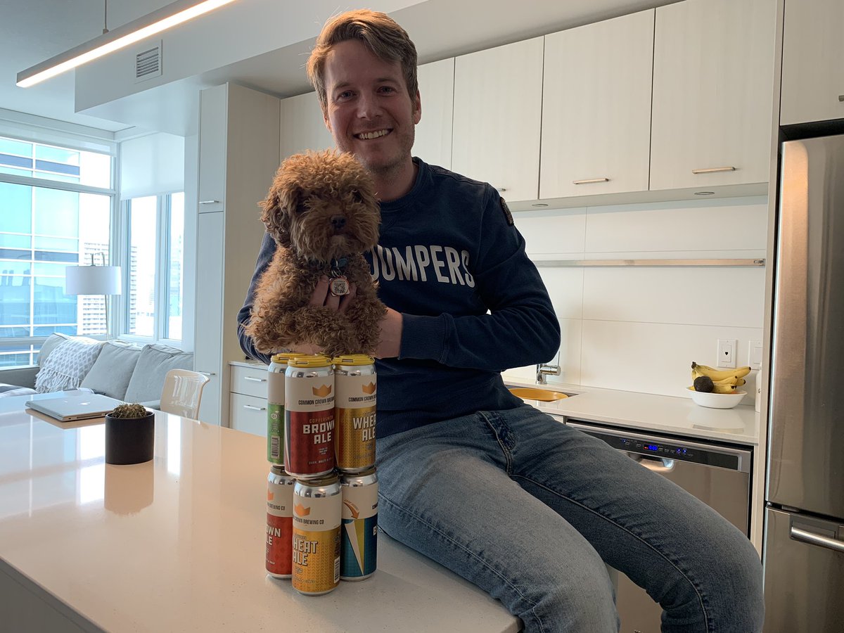 Newsbob's tweet photo. I was worried about Alfie and @MatthewConrod_ in their isolation so I bought them some @CommonCrownBrew $1.00 from every sale during happy hour goes to @ChildMntlHealth #yyc #thenewcommon #commoncrown #woodshomes https://t.co/HWzUCHwCxC