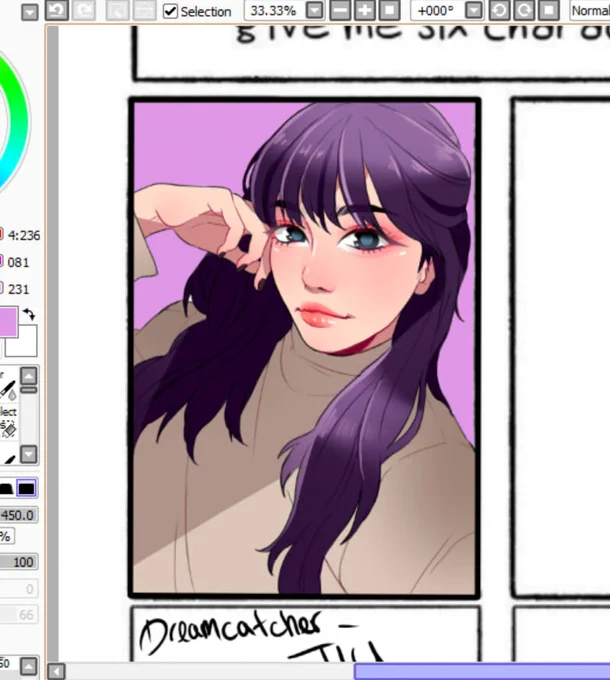 i started working on the 6 character thing and played around with my style and ??? I ????? actually like it for once ????? 