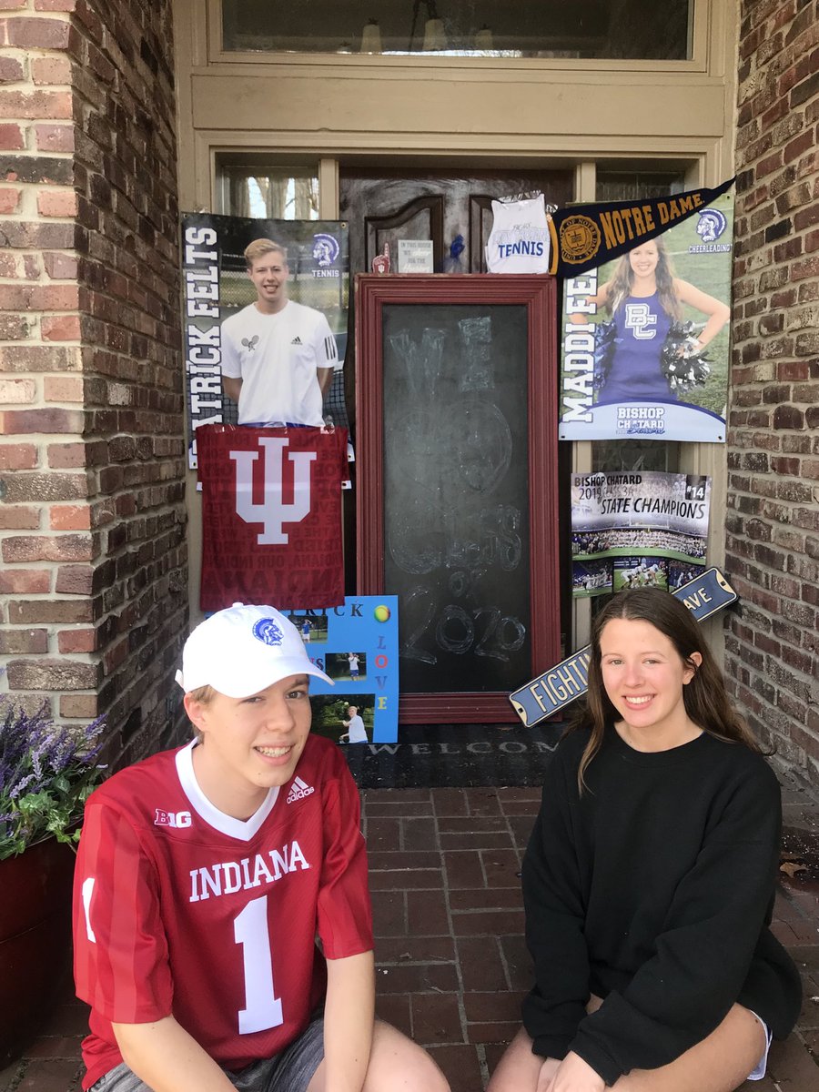 Love the class of 2020! But especially proud of my wonder twins:) ⁦<a href="/BishopChatardHS/">Bishop Chatard High School</a>⁩ <a href="/BCHS_Principal/">John Hasty</a> #BCHSSeniorSurprise #IndySeniorSurprise