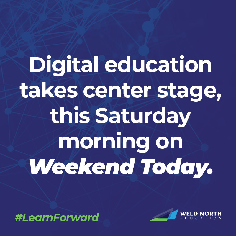 EdgenuityInc's tweet image. Jonathan Grayer, CEO of Weld North Education, a leader in digital curriculum solutions nationwide, sits with Weekend Today to demystify digital education and offer expertise around growing questions and concerns. Tomorrow, 7:40AM EST, @nbc. #LearnForward #NBC #WeekendToday