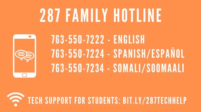 287 Families: Check out our new resources for families - a new hotline and even more resources to help with mental health and behavior support, technology, basic needs, and things to do while away from school. #287edchat