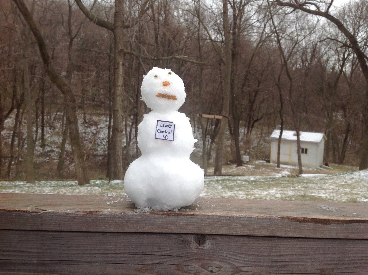 Our snowman decided to participate in LC's elementary Virtual Spirit Week by wearing LC gear today! #InspiringExcellenceLC #LCTitanHill <a href="/LewisCentralCSD/">Lewis Central Community School District</a>