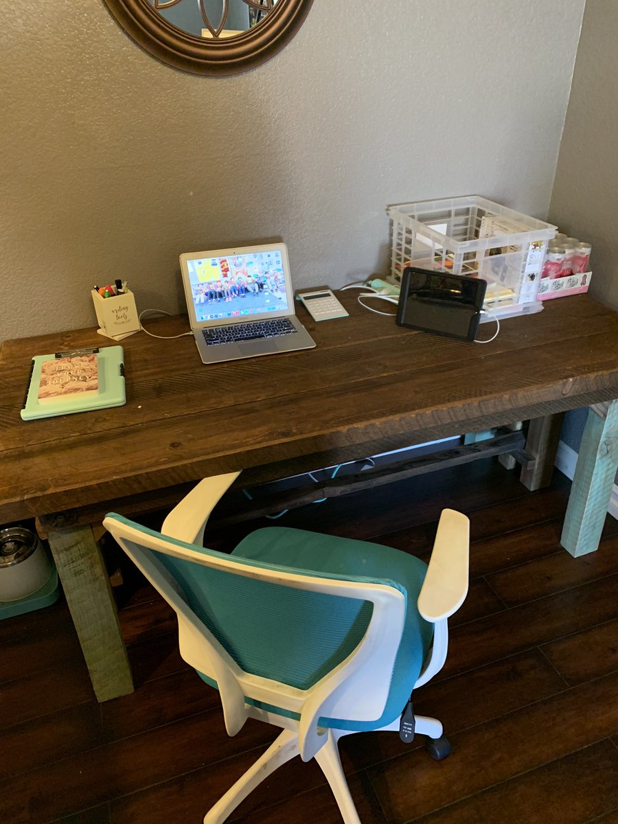 MrsTiche's tweet photo. My dining room has officially been rearranged into a classroom for the next few weeks. Ready to learn with my kids! #RCSDChampions #CirbyStrong 💙 https://t.co/90nyGbRI1a