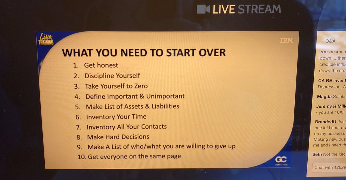YellowBrickRunw's tweet photo. Getting ready to start over in this economy with @GrantCardone - personal note- I need to discipline my time and get to zero #grantcardone #startingover https://t.co/SVegUefpbC