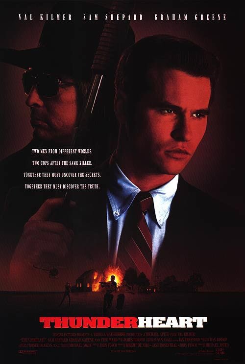 FilmNewsNos's tweet photo. 🎬MOVIE HISTORY: 28 years ago today, April 3, 1992, the movie ‘Thunderheart’ opened in theaters!
#ValKilmer #SamShepard #GrahamGreene #FredWard #FredThompson #SheilaTousey #TedThinElk #JohnTrudell #JuliusDrum #SarahBrave #PatrickMassett #RexLinn https://t.co/3w2ZrENklA