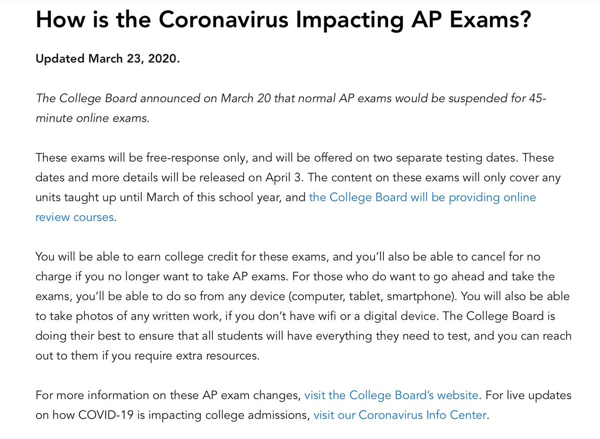 smhsactivities's tweet photo. College Board AP Exam Updates: https://t.co/Zg1o8QBvl4