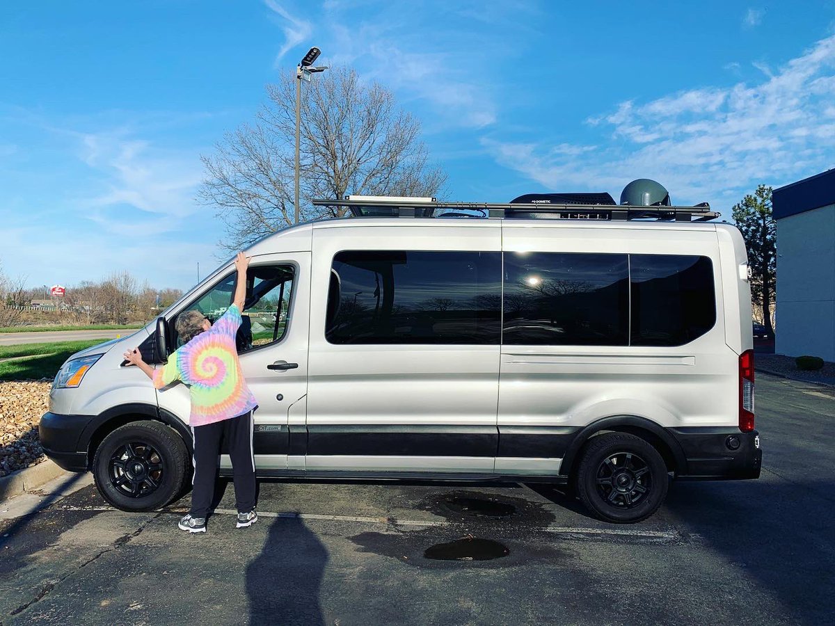 vandoitco's tweet photo. When you really want to give hugs, but you can’t....you can hug your van! 💗 Congrats to Deb on her new #VanDOit LIV rig AKA “Deb’s Cave.”
#vanlife #campervan #adventurevan #conversionvan #FordTransit #camping #cycling #rv #van #vans #motorhome #vanwrap #customvan #modularvan https://t.co/mSidvnPx9j