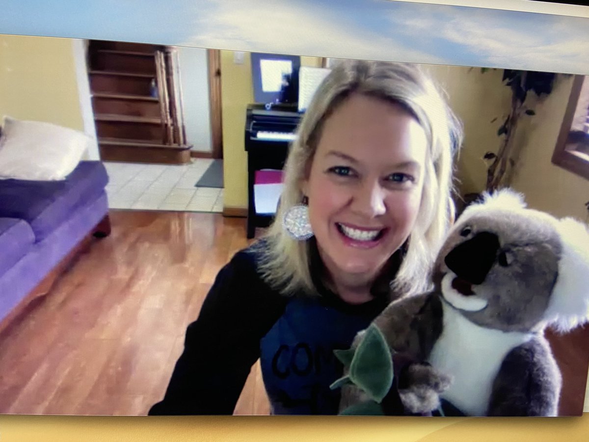 osstifin's tweet photo. My smile was big but my heart was a little broken at our Zoom “puppet show and tell” this week... wearing my #compasstribe shirt and my bravest smile here #wearecompass #secondgraderocks https://t.co/541PY4eqYw