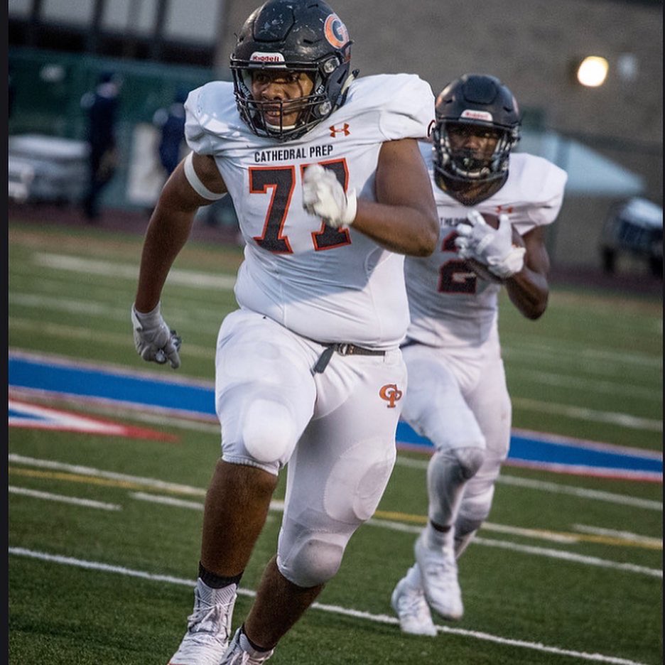 CPRamblers's tweet photo. Congratulations to Prep offensive tackle #77 - Jaheim Bassham @CP_Bassham who received a scholarship offer from D-1AA —> Duquesne University @DuqFB today.  Bassham is a big and physically  talented lineman.  Four former Ramblers will be playing for the Dukes this fall. https://t.co/qpAZtEogy6