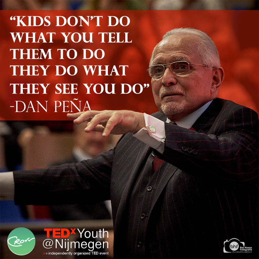 danspena's tweet photo. "Kids don't do what you tell them to do. They do what they see you do." - Dan Peña @tedxyouth024 https://t.co/3PqHBRiVIB