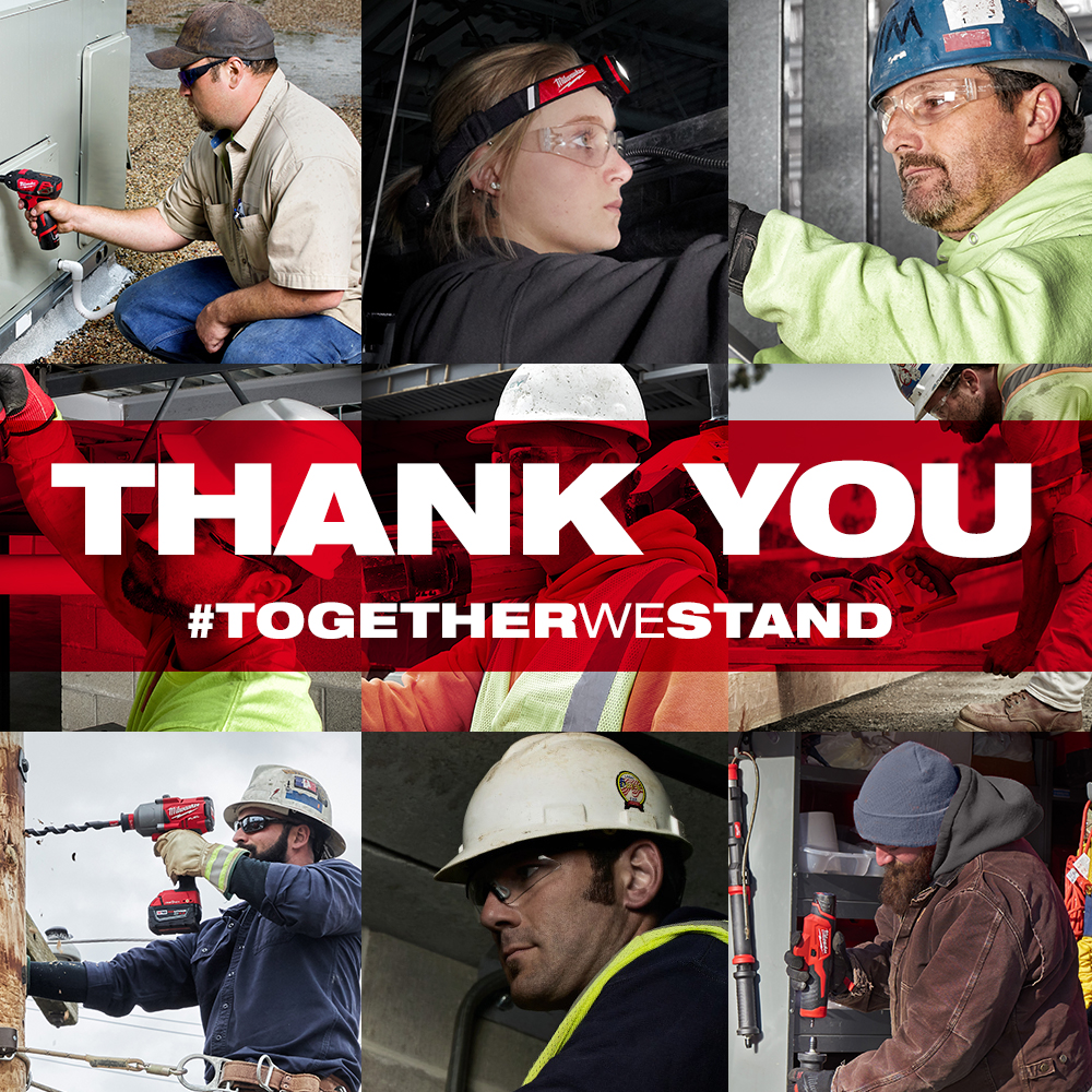 MilwaukeeTool's tweet photo. For all that you do and all that you risk - Thank You

Together, we can get through this. #TOGETHERweSTAND https://t.co/VmReIEn0qK