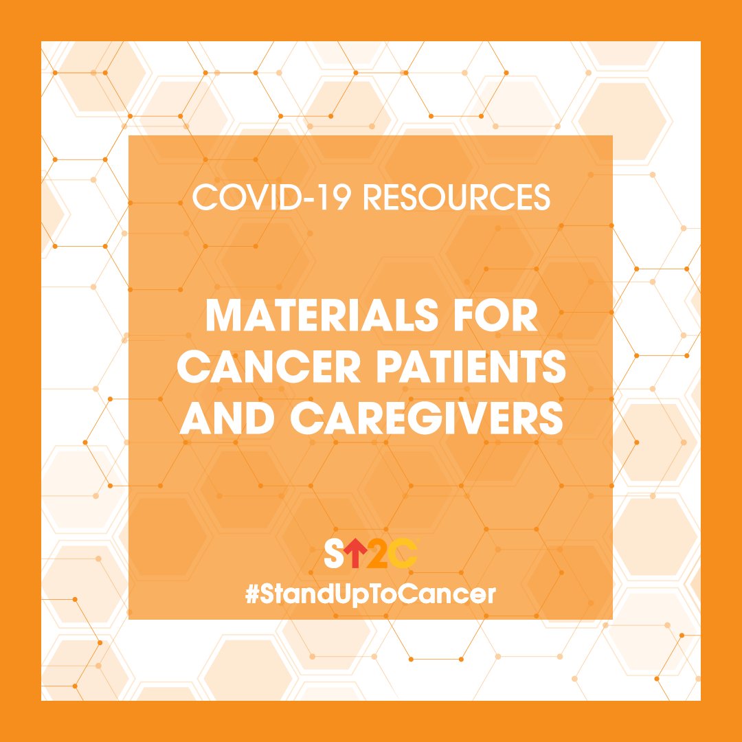 We know this time is especially challenging for those in treatment and their caregivers. Guidance for #COVID19 will change rapidly in the next few weeks. Visit the link for a few resources from #StandUpToCancer to support you while you navigate this at StandUpToCancer.org/COVID19.