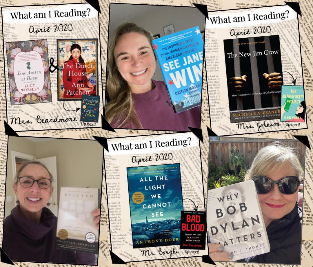 IHMSLibrary's tweet image. Shelter in place doesn't stop us from keeping up on our reading! Check out what IH staff is reading this month! #SRVLibraryLove #powerofjag