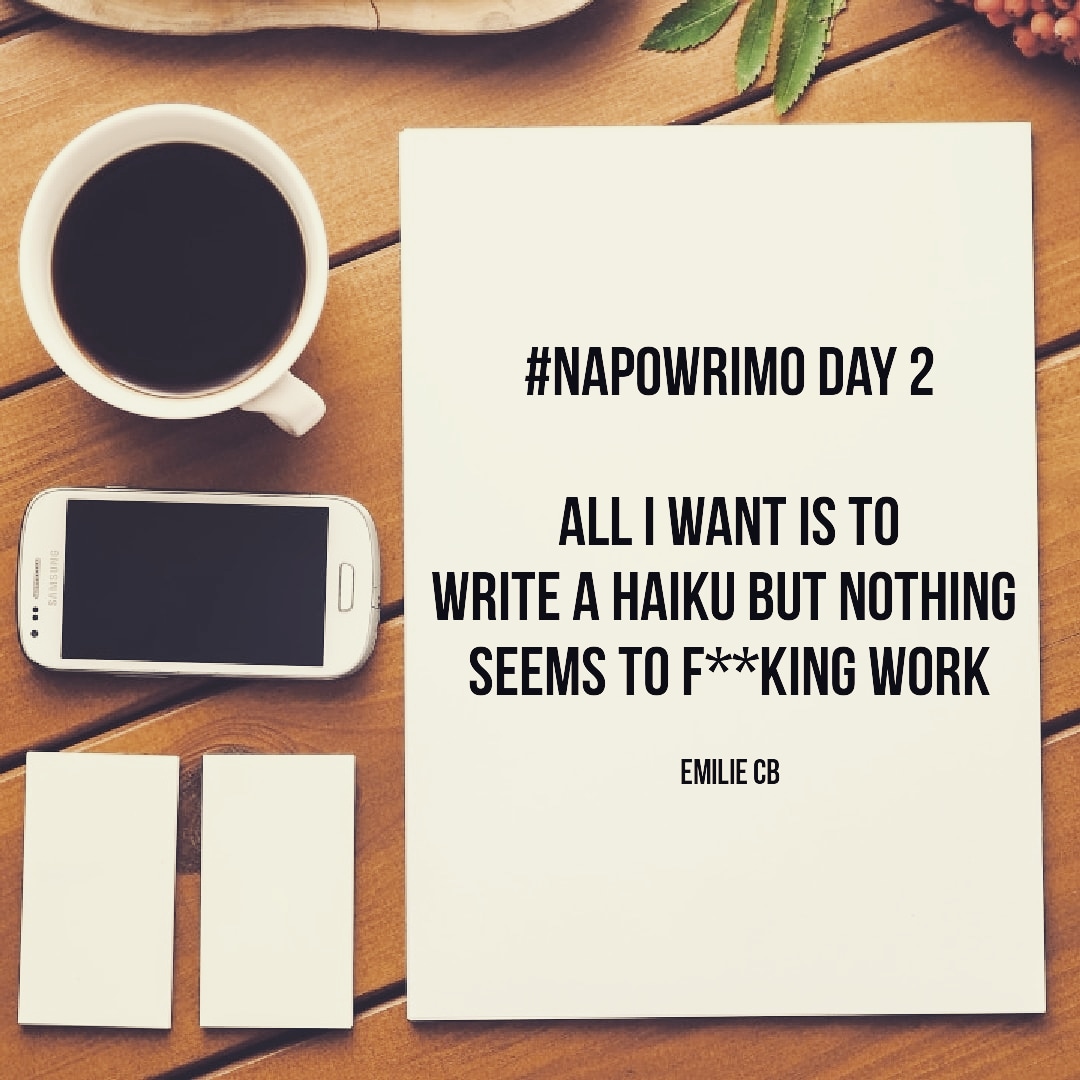 ECBlack_Poet's tweet photo. I'm still a day behind on #NaPoWriMo2020 , it's late, and writing is hard. 

#poetry #haiku https://t.co/ssu2K3hXXU