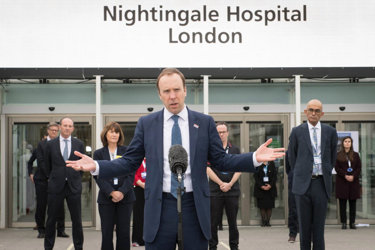KevinDajee's tweet photo. #NightingaleHospital is amazing! Opening started well but watch from 17.49 https://t.co/2SoisKmPoU  people in the background #SocialDistancing? #Hancock still looks unwell. He tested positive #COVID19 but 6 days later out &amp; about? #StayAtHomeSaveLives #NHSThankYou #PPEforTheNHS https://t.co/kUQcywwUpy